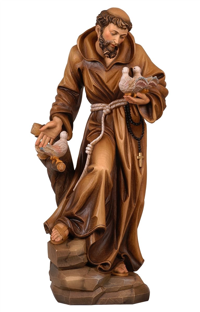Statua in legno di San Francesco 7,5 pollici