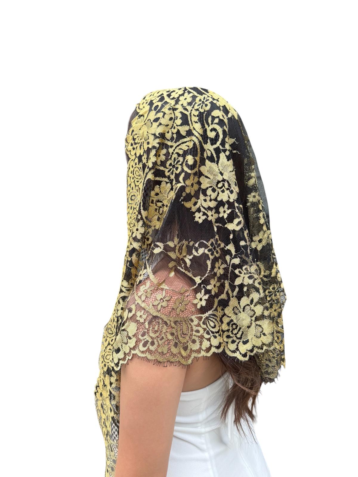 Velo Triangular Oro y Negro – Nuestra Señora de Fátima