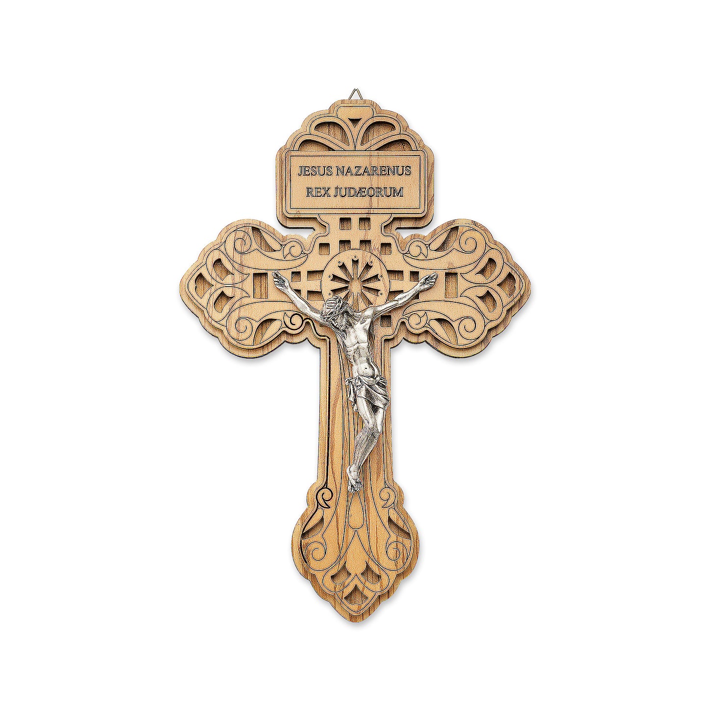Crocifisso del Perdone in legno d'ulivo, dimensioni inglesi 11,5 x 8 pollici