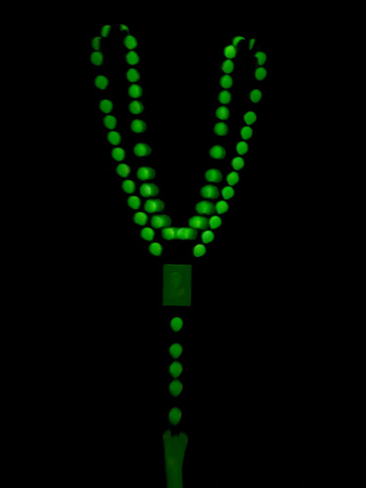 Rosario de pared fluorescente con cuentas de 1 pulgada y 85 pulgadas de circunferencia
