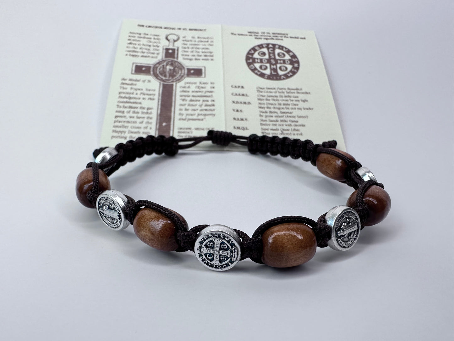 Saint Benedict Bracelet Medal/wood