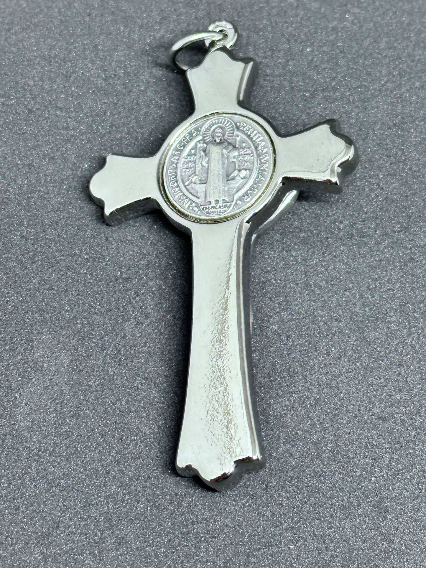 Saint Benedict Cross Silver Metal