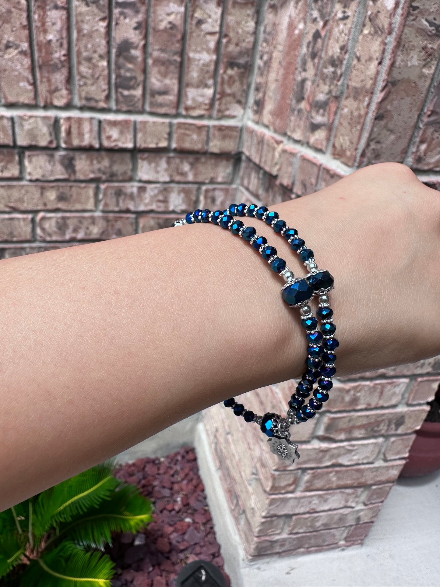 Rosary bracelet miraculous medal Blue
