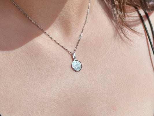 Medaglia di San Benedetto. Catena in argento 925. Dimensioni: 15 pollici