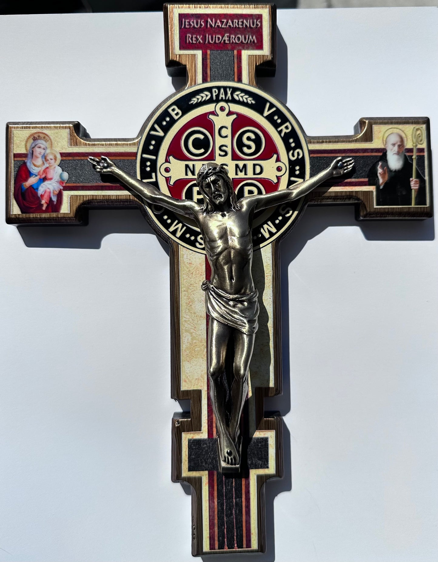 Saint Benedict Crucifix Size: 11x8 inches