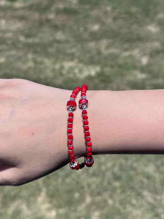 Pulsera Rosario Medalla Milagrosa Roja