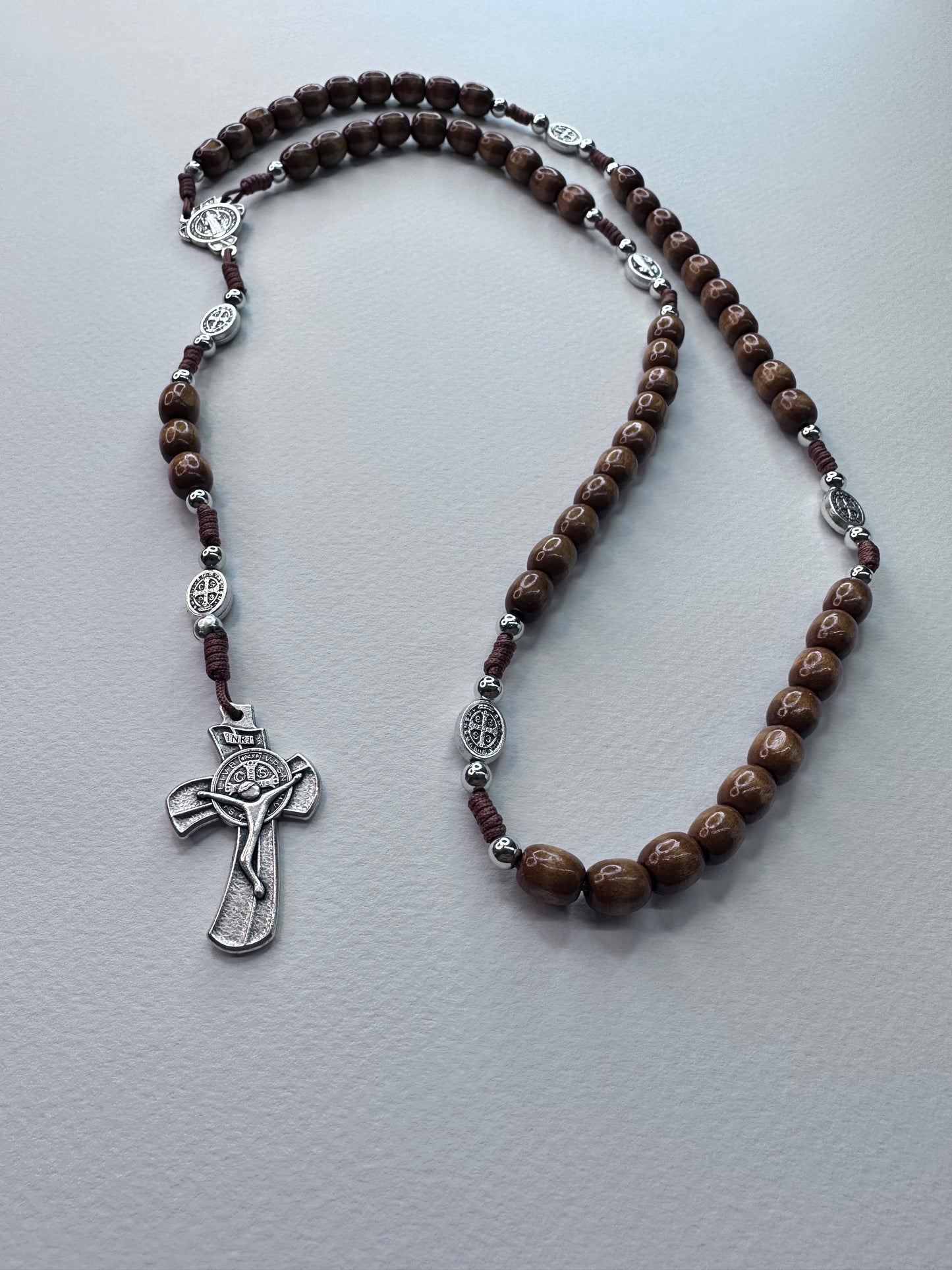 Saint Benedict Rosary Wood