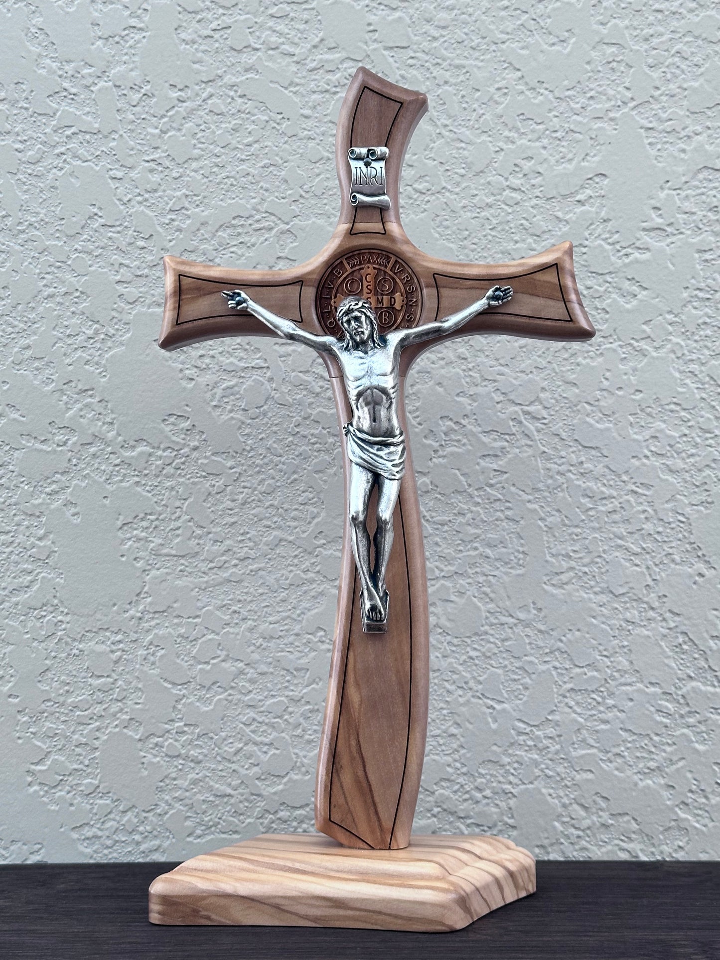 Saint Benedict Crucifix Made of Olive Wood