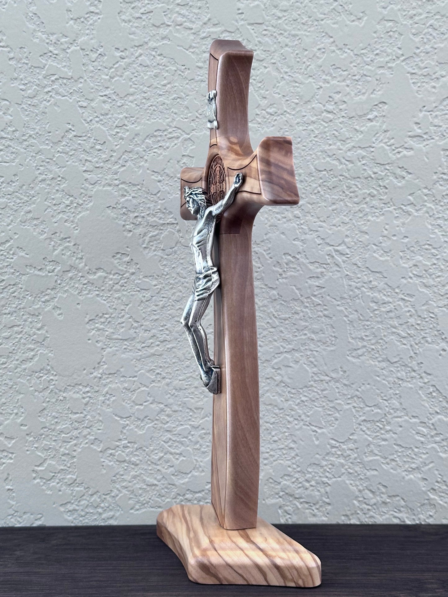Saint Benedict Crucifix Made of Olive Wood