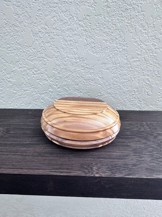 Presepe in scatola portagioie ovale Olivo 12,7x6,1 cm