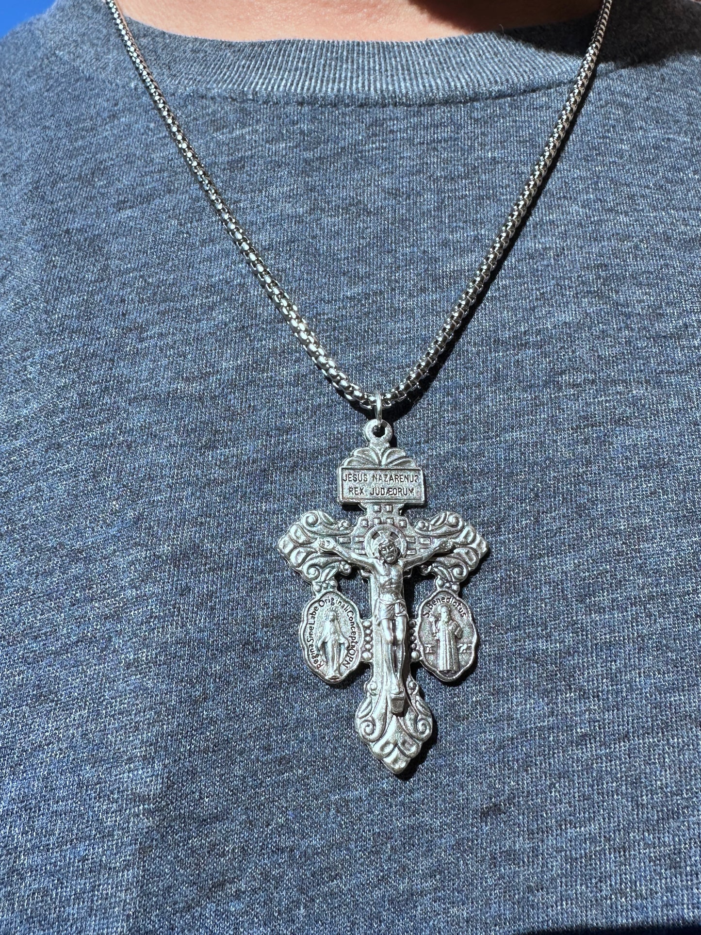The Pardon Crucifix Necklace 24- or 19-inches Stainless steel Necklace