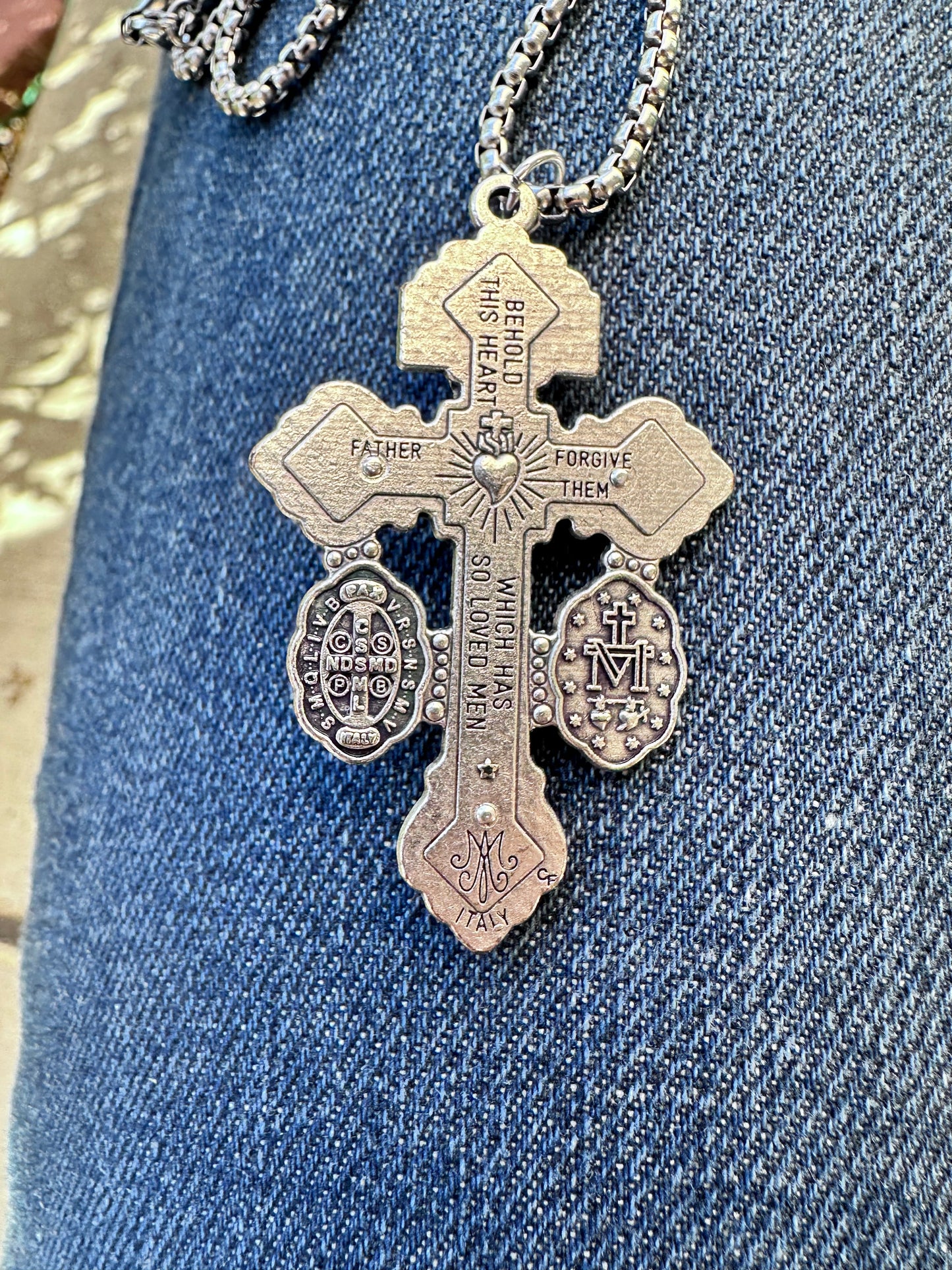 The Pardon Crucifix Necklace 24- or 19-inches Stainless steel Necklace