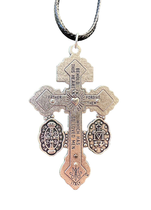 El collar del crucifijo del perdón Collar de acero inoxidable de 24 o 19 pulgadas