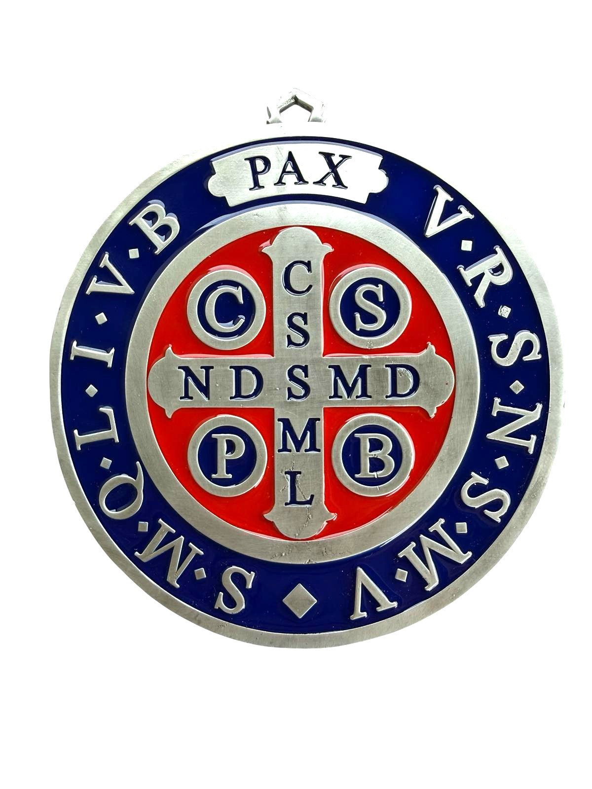 Metal Saint Benedict Medallion – 6 Inches – 1.16 lbs Abbazia di San Benedetto in Monte, Norcia)