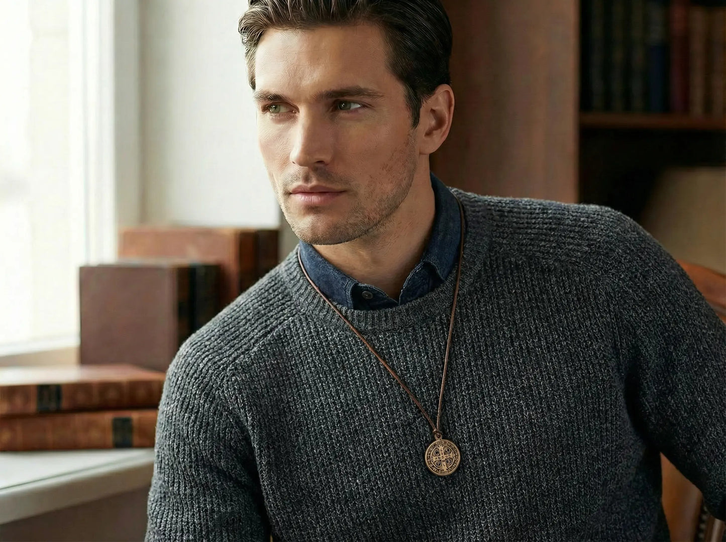 Medaglia di San Benedetto in legno d'ulivo