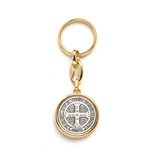 Saint Benedict Medal Key Chain Golden