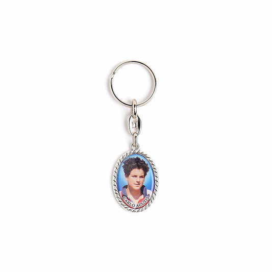 Keychain with Resin image of Carlo Acutis