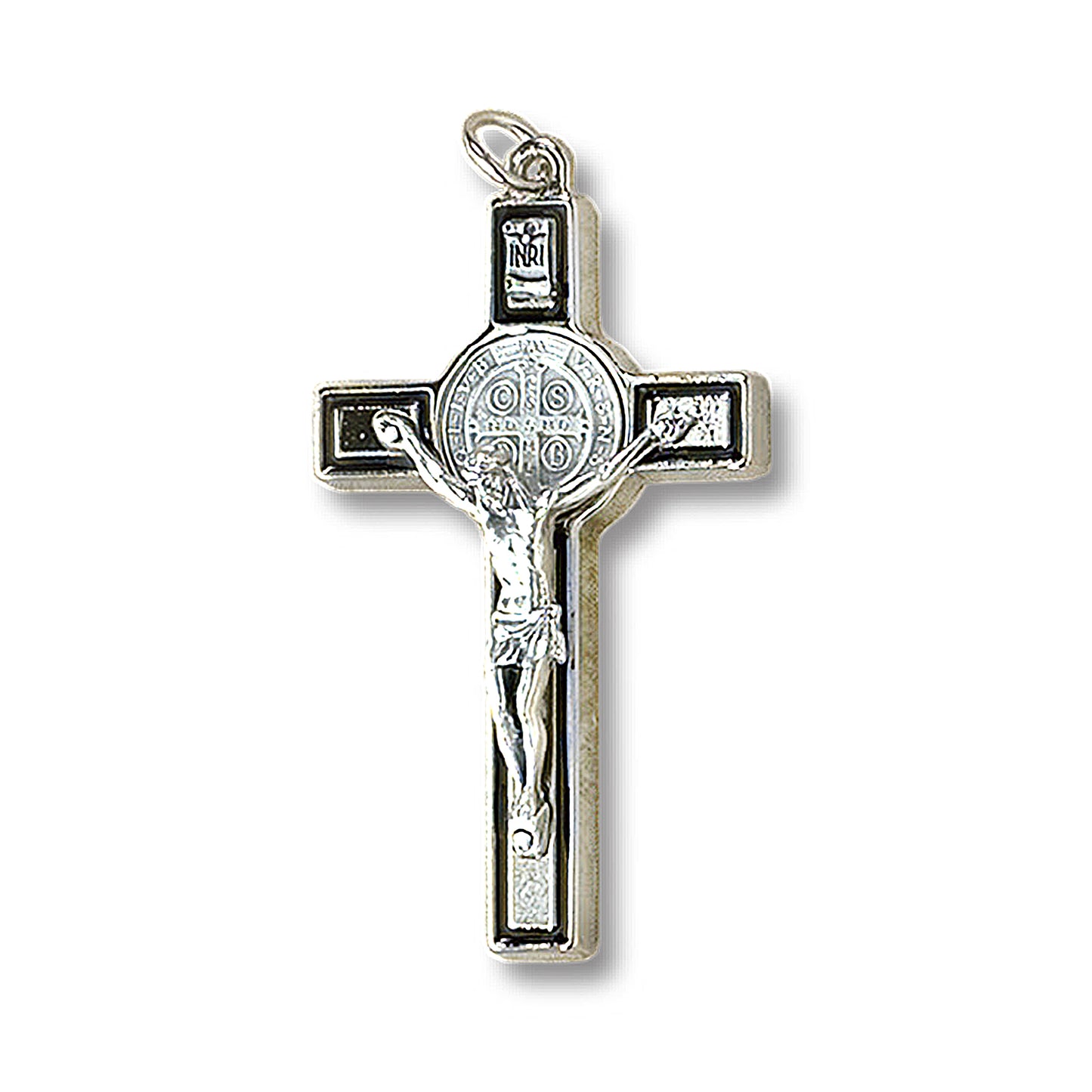 Saint Benedict Crucifix Silver/Black Color