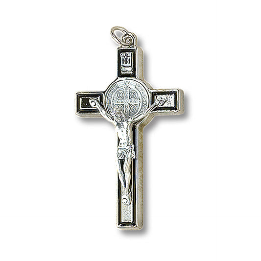 Crucifijo de San Benito Color Plata/Negro