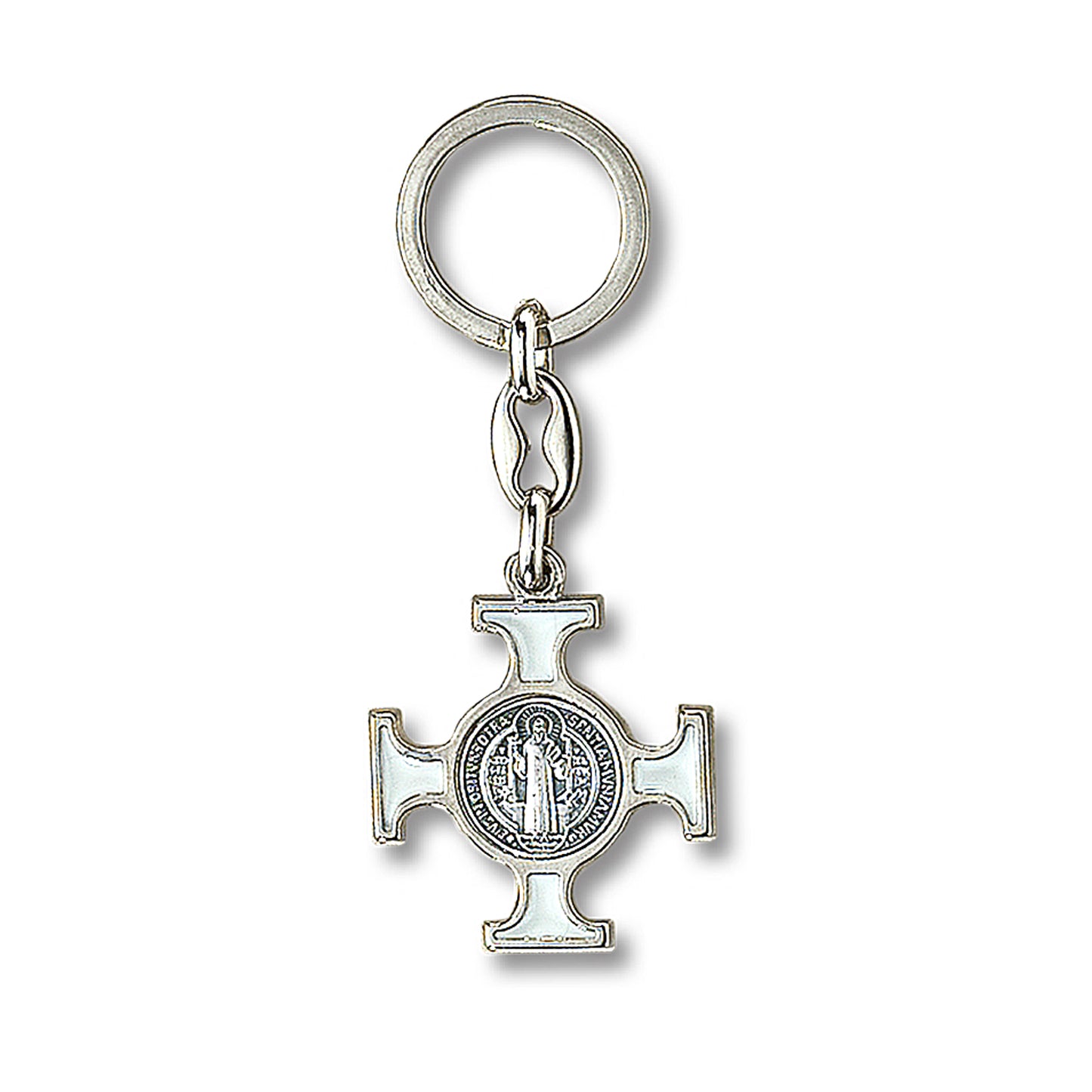 Portachiavi San Benedetto Argento/Bianco