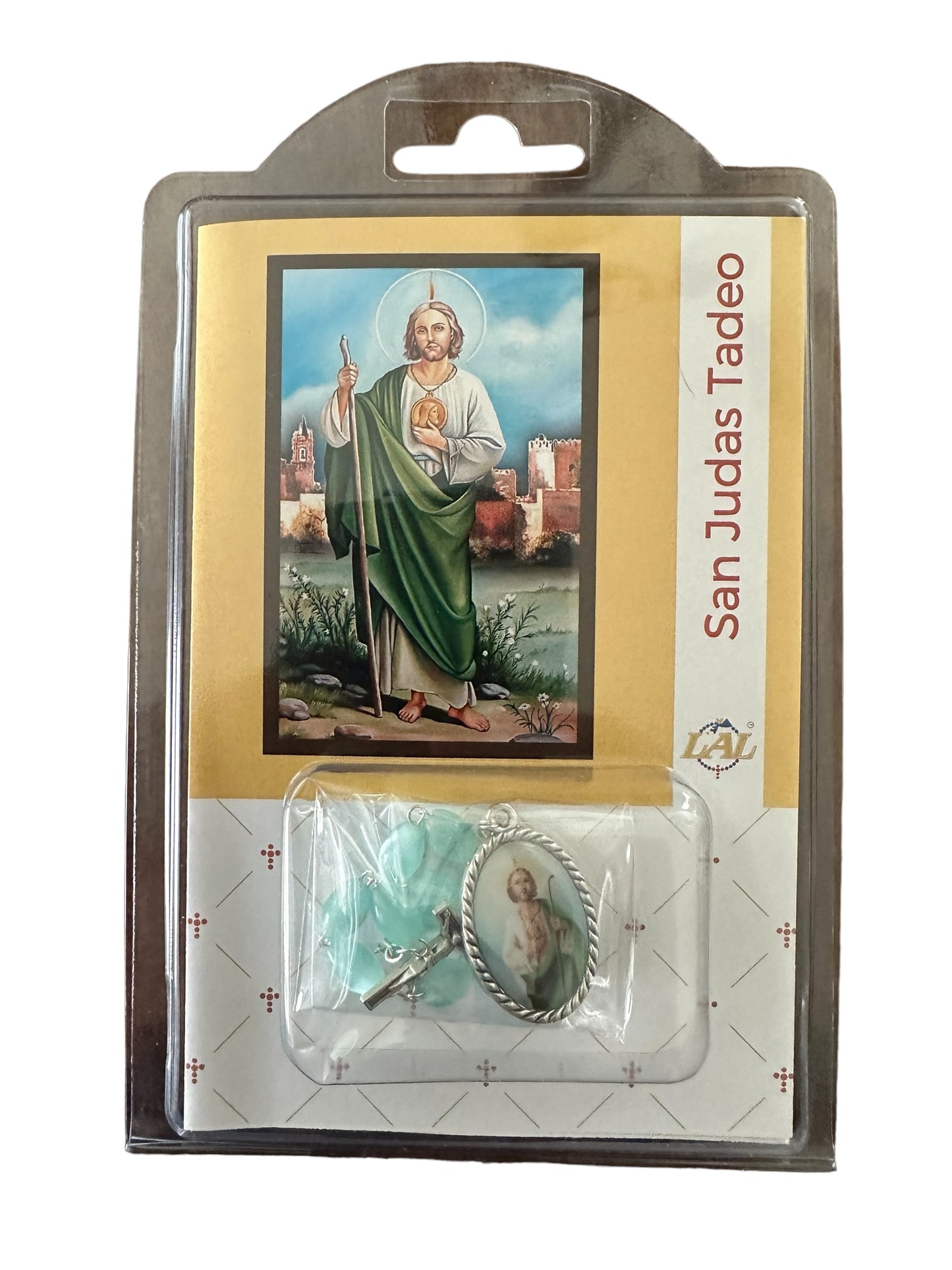 Rosario de San Judas con Cuentas Ovaladas de Nácar