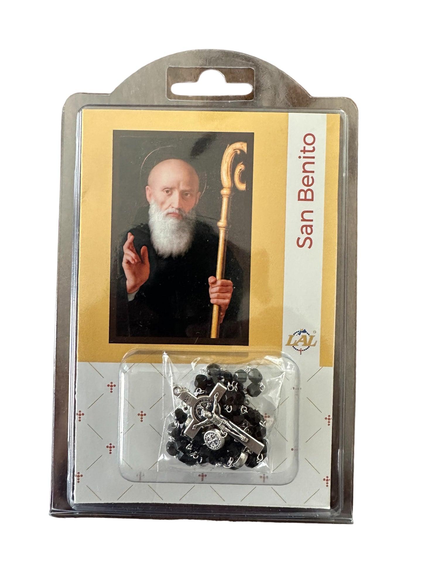 Saint Benedict Rosary with Semi Crystal Beads