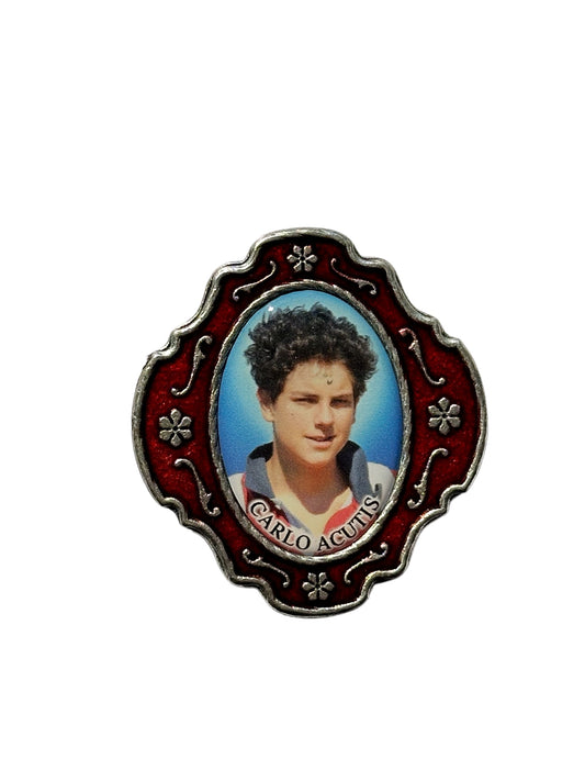 Porta Rosario e Rosario Semi-Cristallo mm4 Collana con immagine di Carlo Acutis