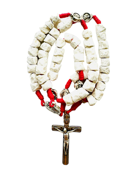 Rosario con Medaglie della Divina Misericordia con Grani in Pietra di Medugorje con Carta