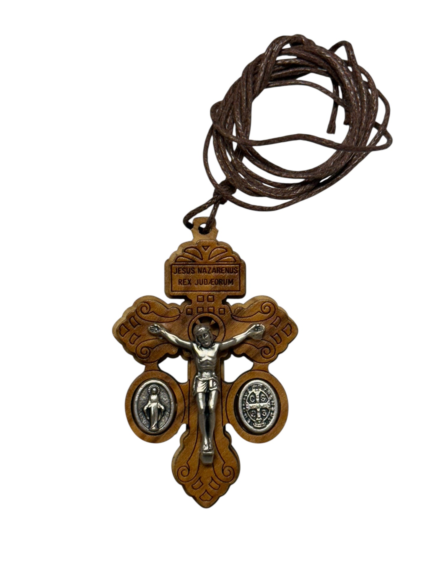 Pardon Crucifix in olive wood 2 inches