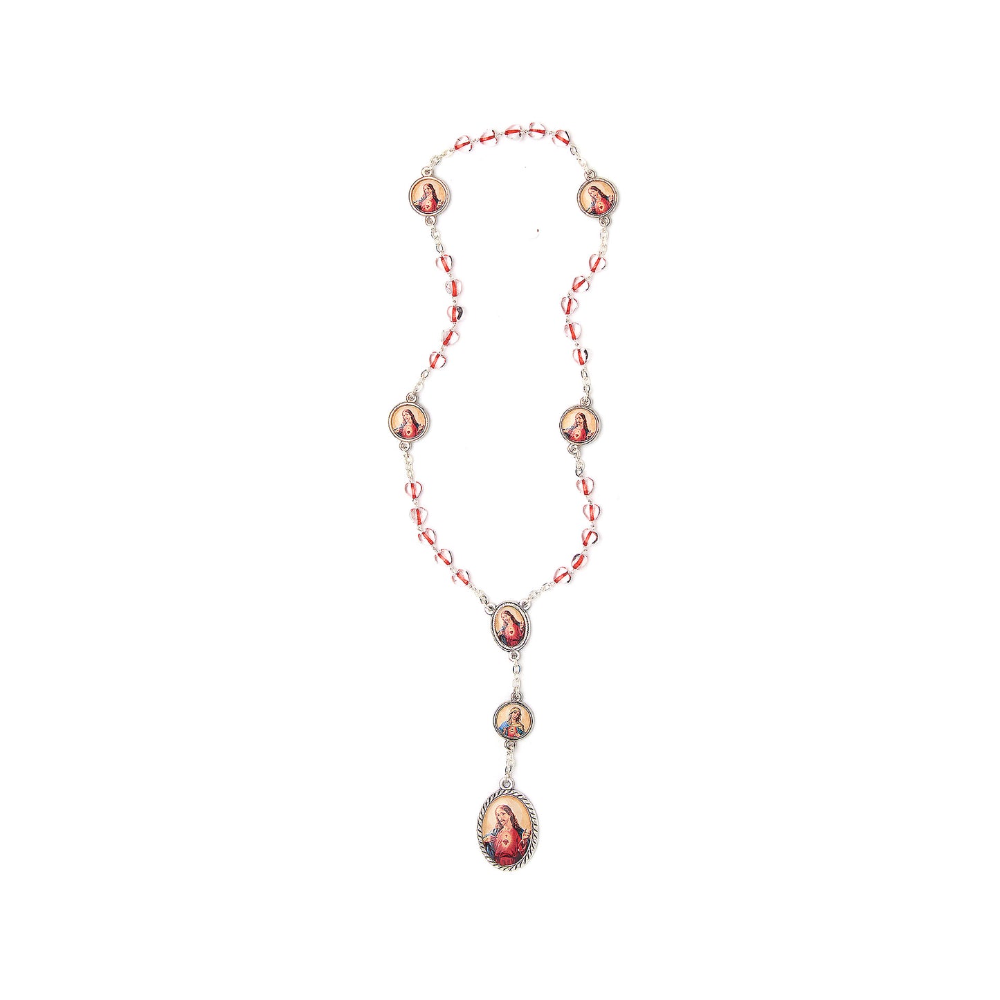 Sacred Heart of Jesus Rosary with crystal beads