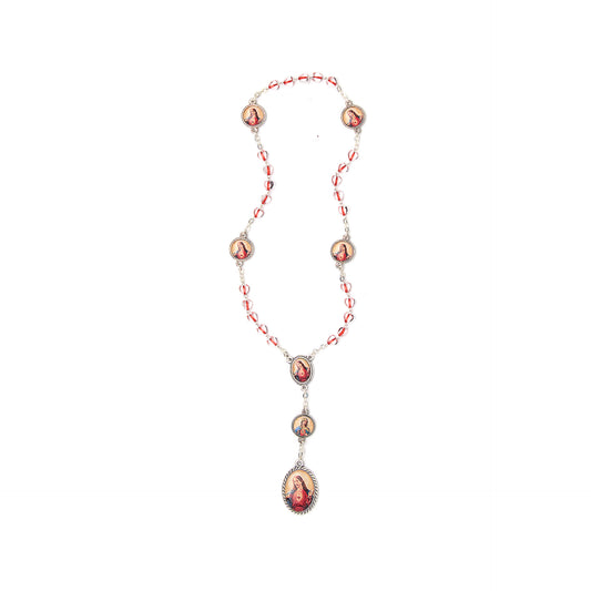 Rosario Sagrado Corazón de Jesús con cuentas de cristal