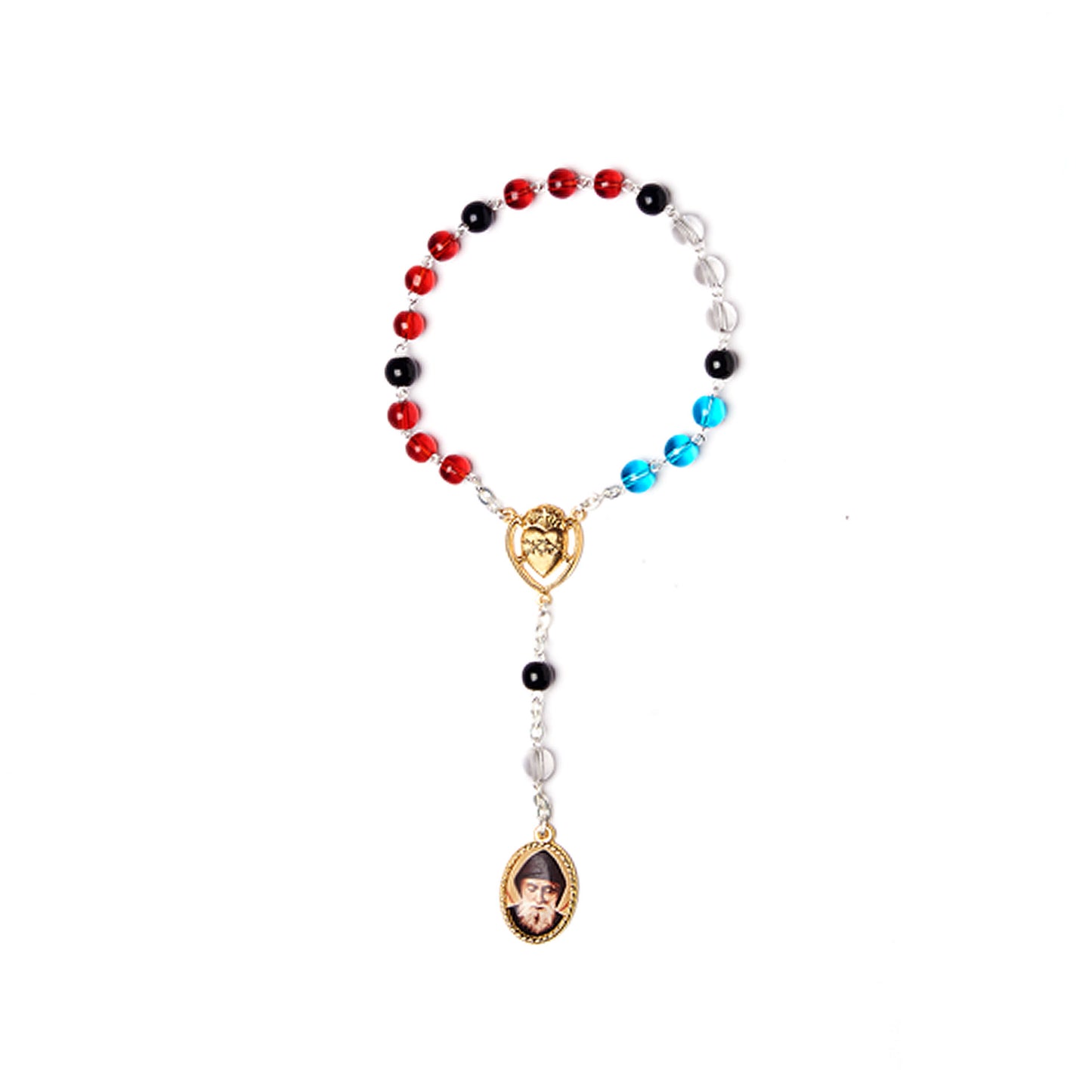 Saint Charbel Rosary with Glass Beads