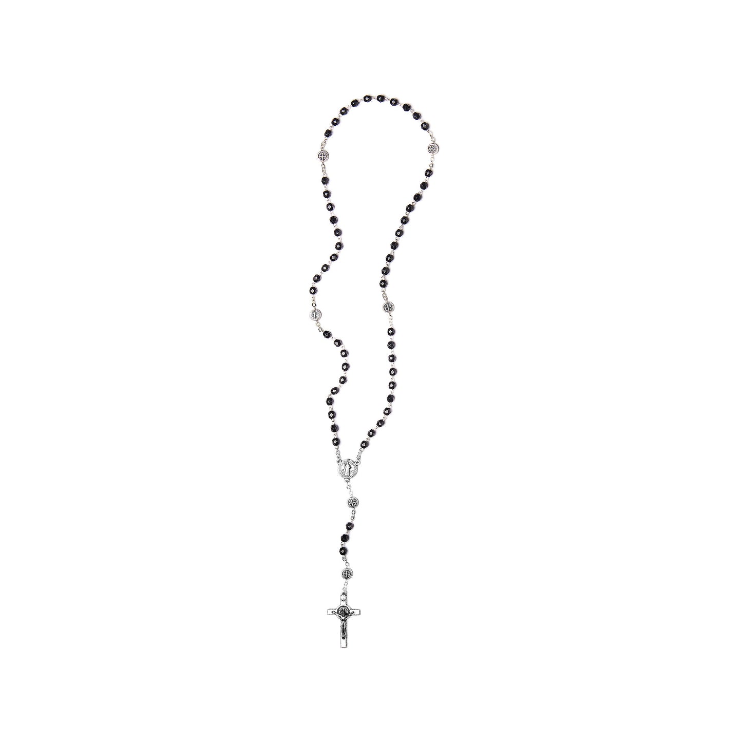 Saint Benedict Rosary with Semi Crystal Beads