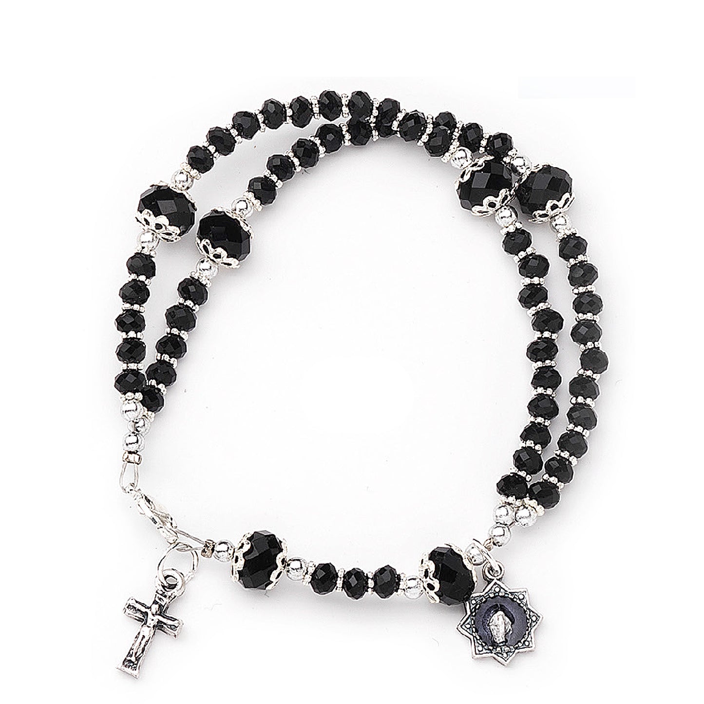 Rosario pulsera medalla milagrosa Negro