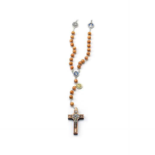 Rosario di San Benedetto in legno di ulivo