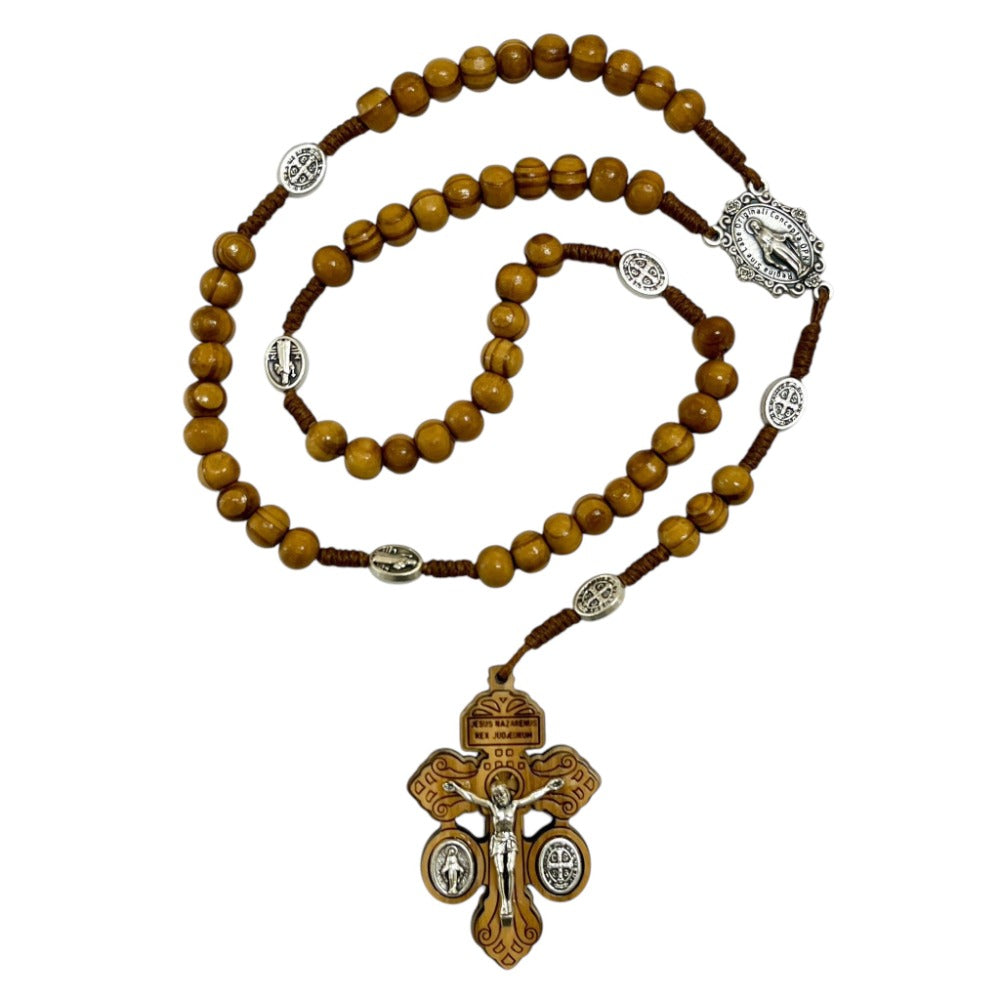 Rosario/Crocefisso del Perdono con Medaglie Miracolose/San Benedetto e Grani di Legno