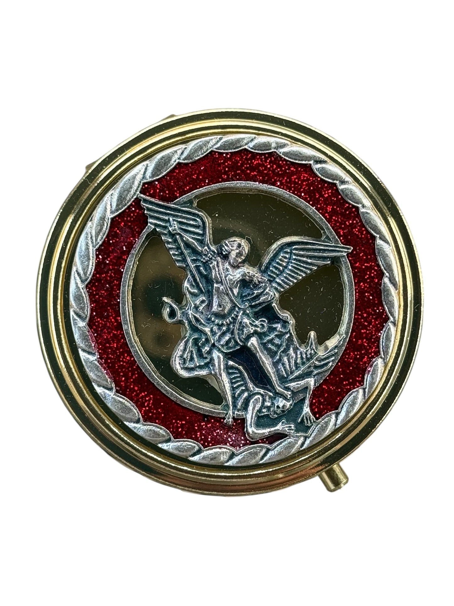 Rosario devocional de San Miguel Arcángel con estuche metálico