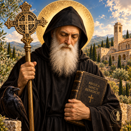 Saint Benedict of Norcia, father of Western monasticism and author of the Rule of Saint Benedict
