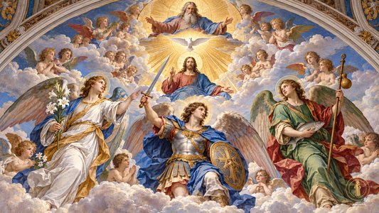 St. Michael, St. Gabriel and St. Raphael the Archangels in Catholic sacred art