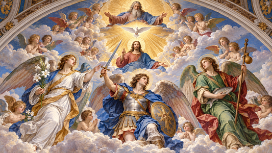 St. Michael, St. Gabriel and St. Raphael the Archangels in Catholic sacred art