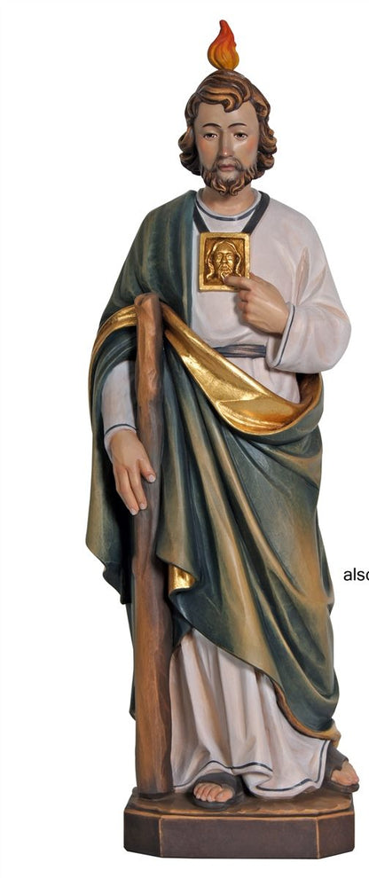 St. Jude Alpine Maple Wood PEMA Statue Hand Painted 7 Inch.
