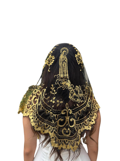 Velo Triangular Oro y Negro – Nuestra Señora de Fátima