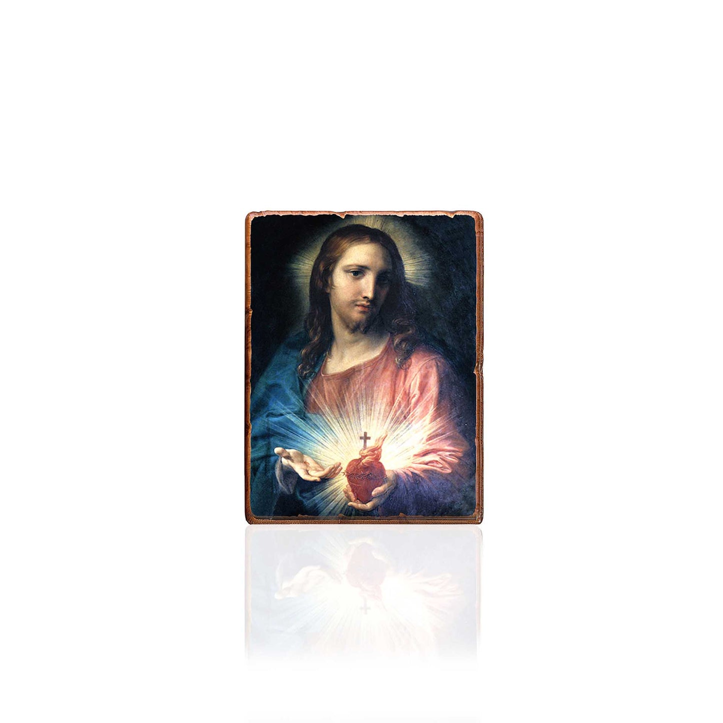 Wooden Plaque   Sacred Heart of Jesus 10.63x8.66 inches