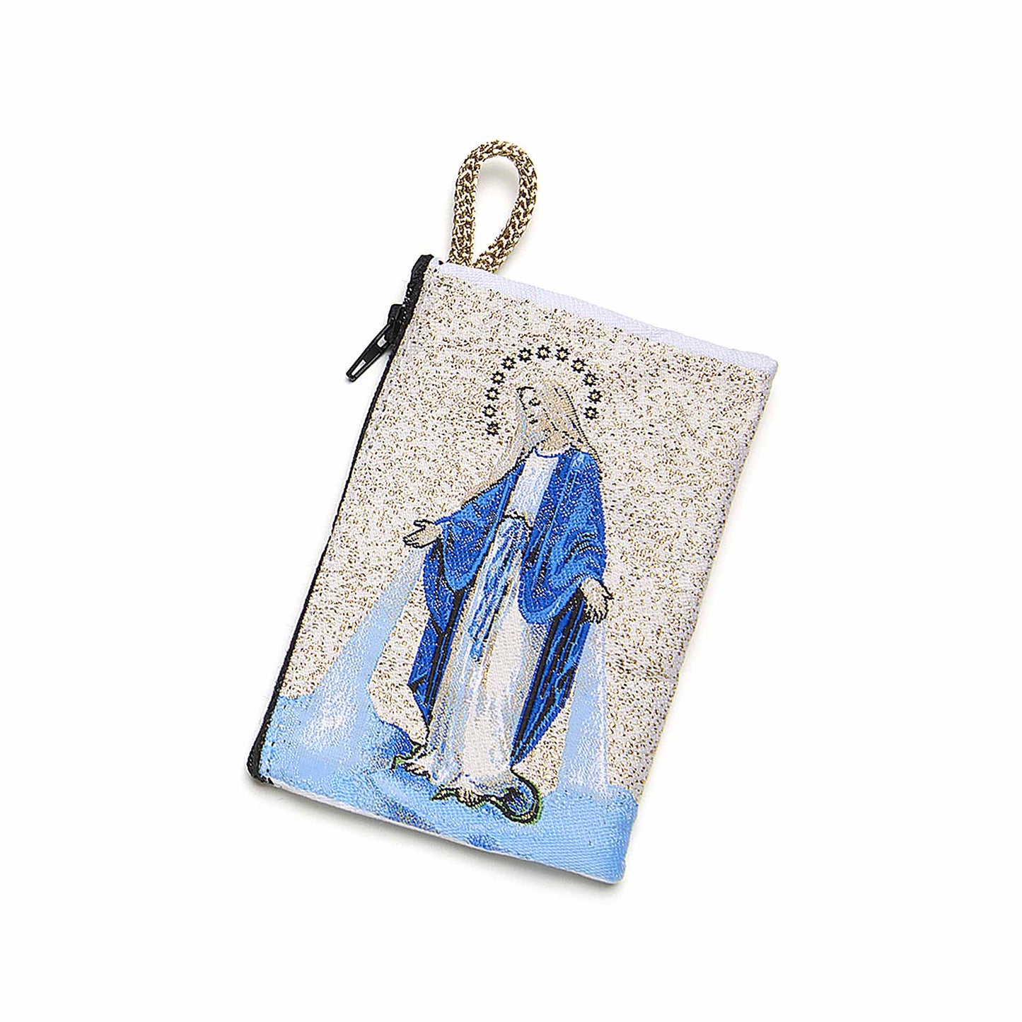 Fabric Purse with Image of the Miraculous Virgin 4x3 inches
