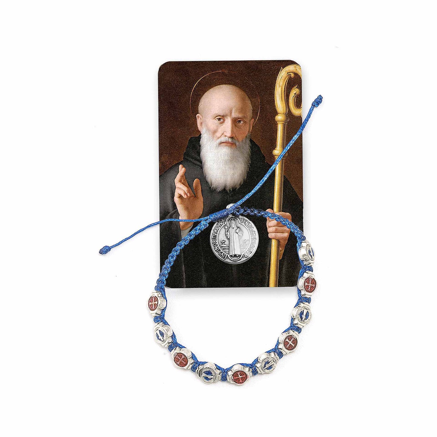Pulsera San Benito Azul para Adolescente con Tarjeta