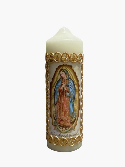 Vela Devocional de Nuestra Señora de Guadalupe – 6.5 x 2 pulgadas