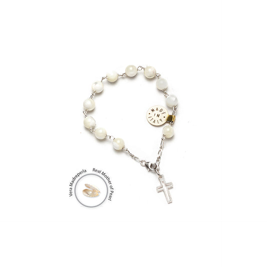 Bracciale Rosario Argento 925/Madreperla 