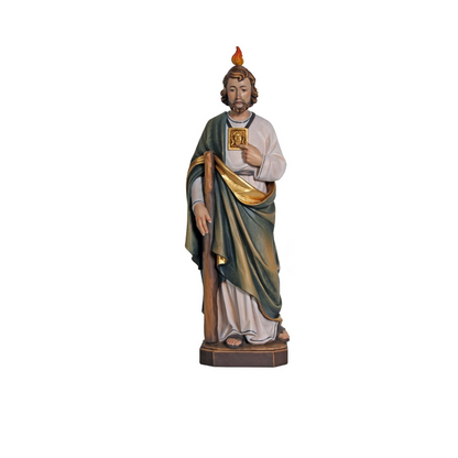 Statua PEMA in legno di acero alpino di St. Jude dipinta a mano da 7 pollici.