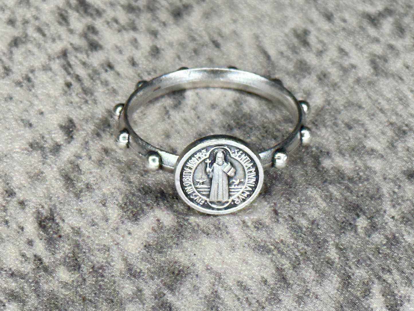 SAINT BENEDICT ROSARY RING
