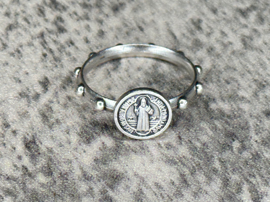 SAINT BENEDICT ROSARY RING